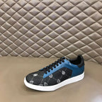 Berluti Signature Crest Canvas & Leather Sneakers - Black/Blue