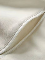 Zara - Ecru Collared Varsity Jacket with Abstract Embroidery - Cream/Beige
