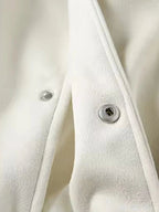Zara - Ecru Collared Varsity Jacket with Abstract Embroidery - Cream/Beige