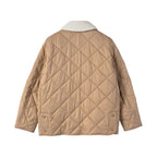 Burberry - Diamond Quilted Barn Jacket with Shearling Collar - Camel/Beige