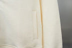 Fendi Cream Zip-Up Track Jacket with FF Logo Jacquard Panel