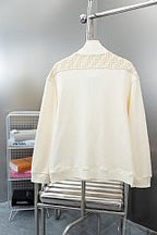 Fendi Cream Zip-Up Track Jacket with FF Logo Jacquard Panel