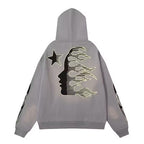Hellstar - Studios "Sport" Logo Hoodie Set with Sleeve Flames - Vintage Washed Grey