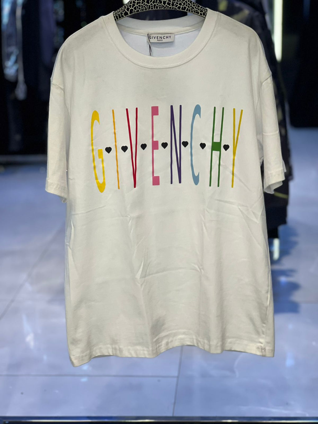 Givenchy - Rainbow Motif Heart Logo T-Shirt - Off-White