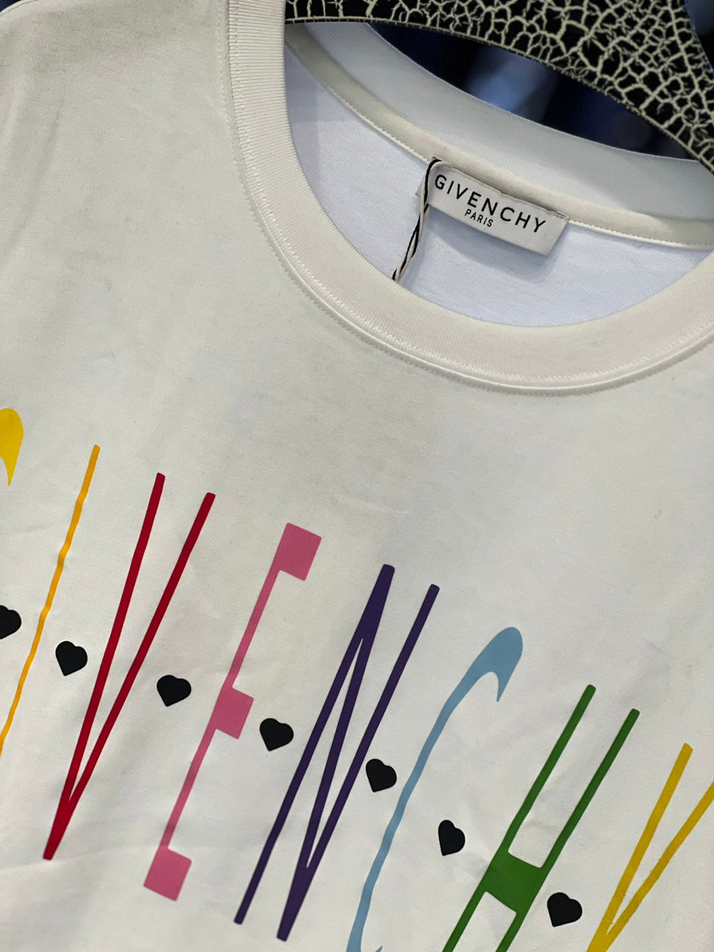 Givenchy - Rainbow Motif Heart Logo T-Shirt - Off-White