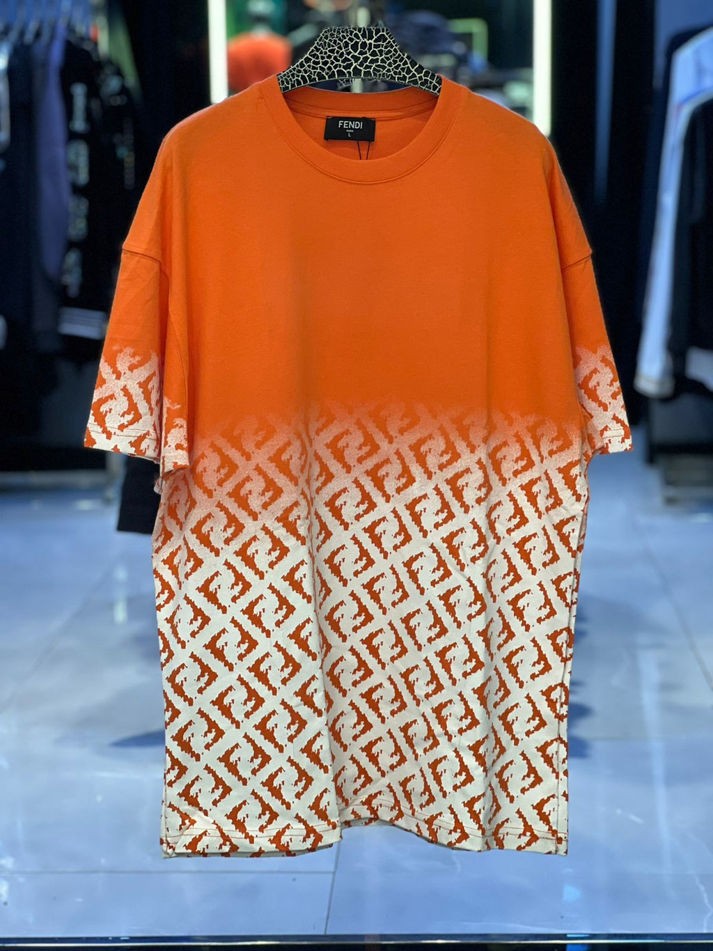 Fendi - Ombré FF Monogram T-Shirt - Sunset Orange