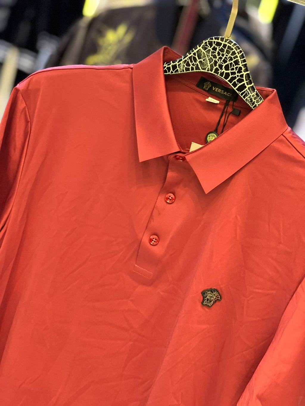 Versace - Medusa Head Cotton Polo T-Shirt - Coral Red