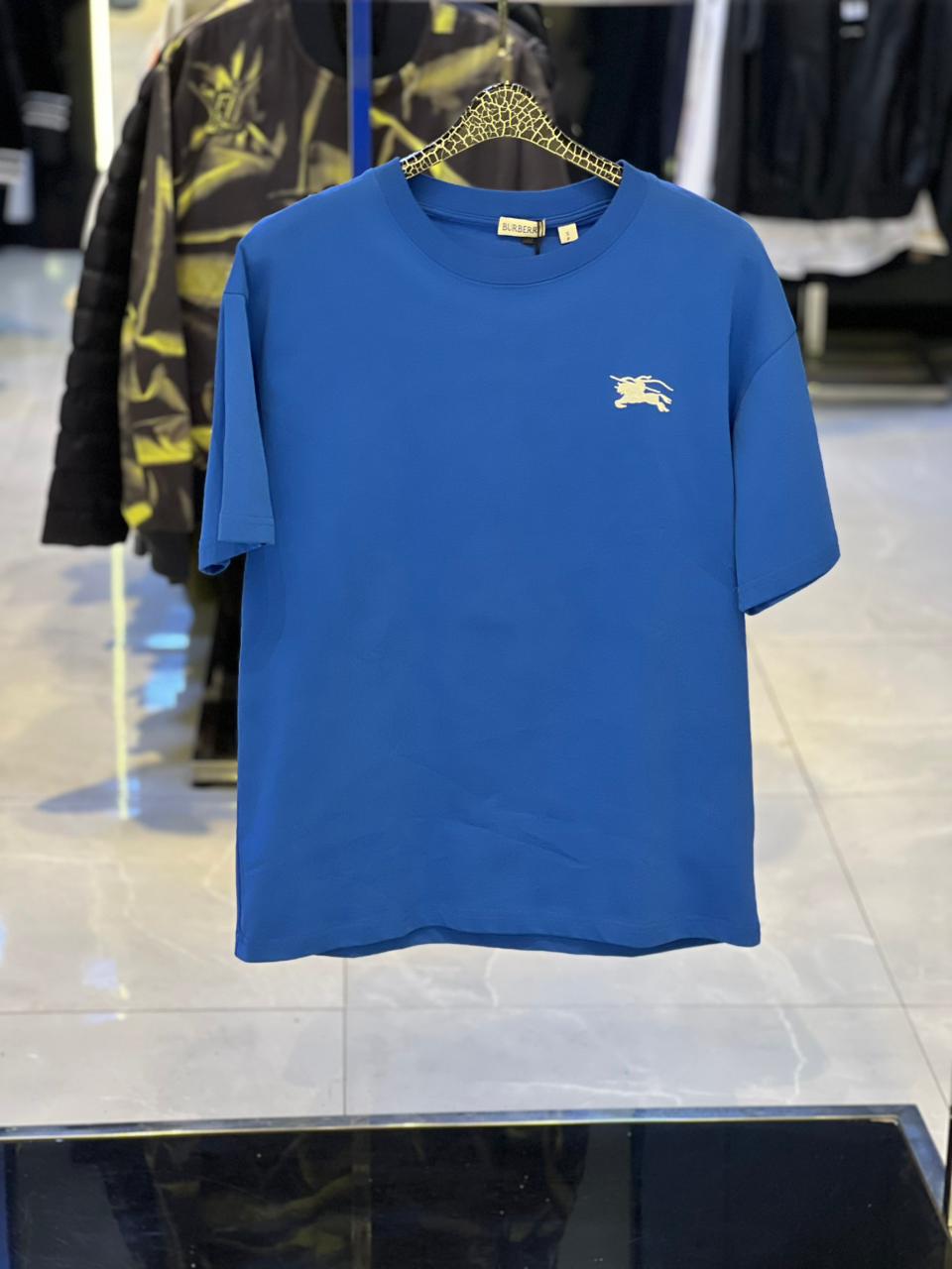 Burberry - Equestrian Knight Embroidery Cotton T-Shirt in Royal Blue
