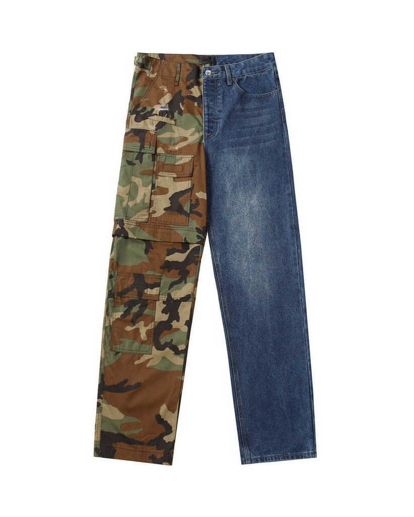 Balenciaga - Hybrid Camouflage & Denim Cargo Jeans