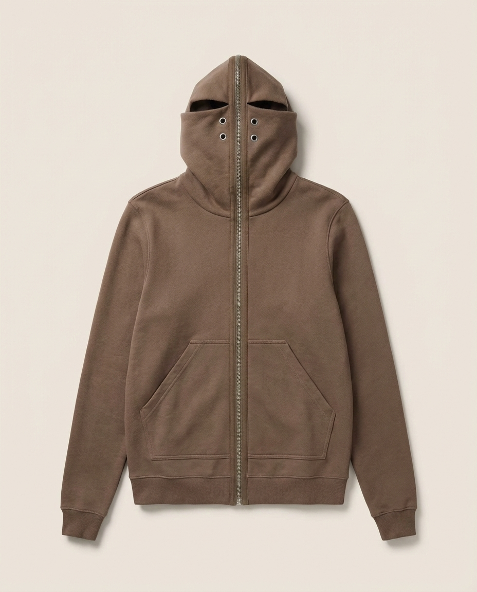 Rick Owens - DRKSHDW "Gimp" Full-Zip Hoodie - Dust / Dark Brown