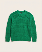 LAGOS - Open-Gauge Emerald Knit Crewneck